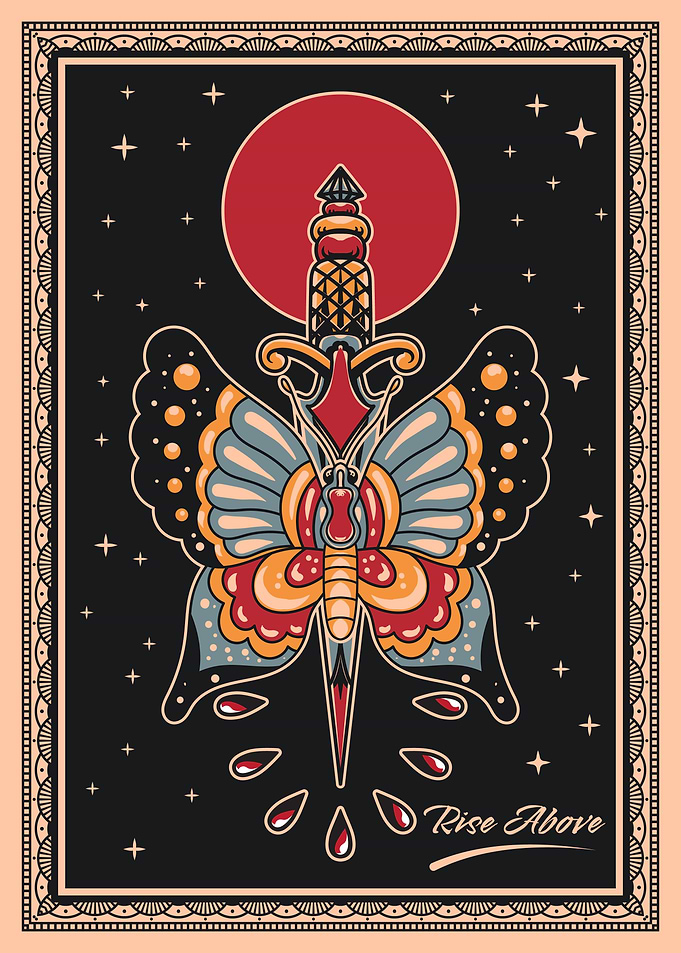 Butterfly Dagger Tattoo