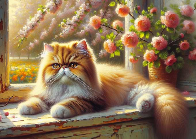 Persian Cat by Window