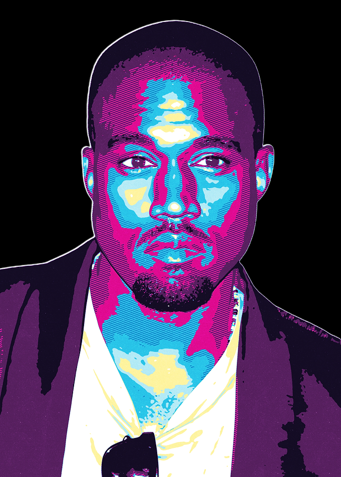 Kanye West Retro Art Portrait