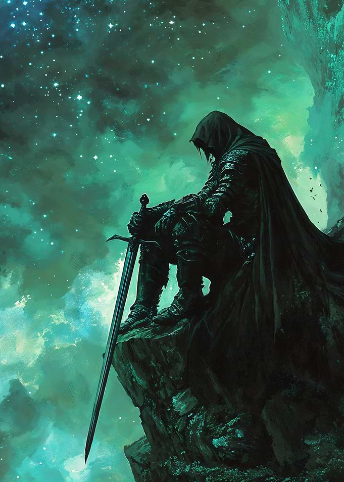 Lonely Knight Under Stars
