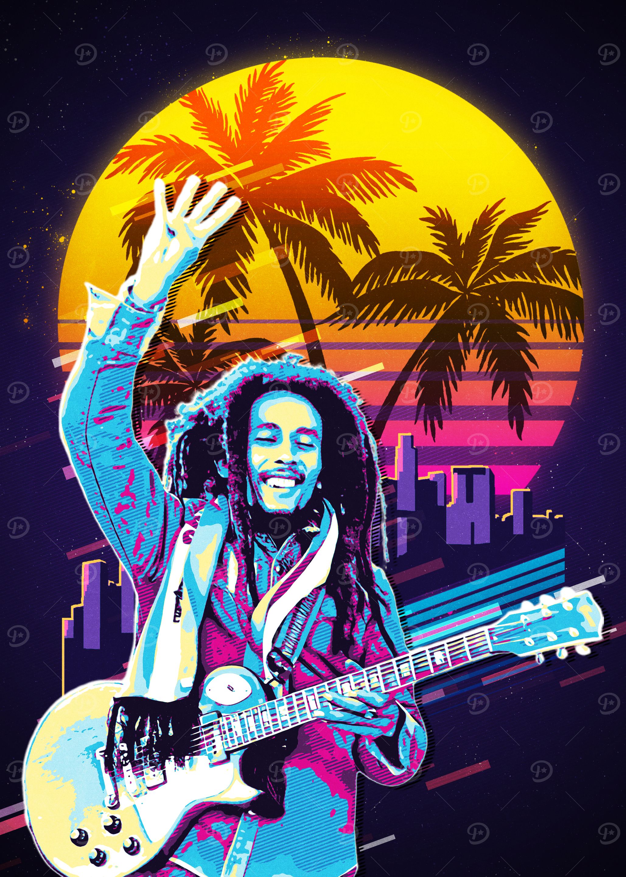 Bob Marley Retro Art