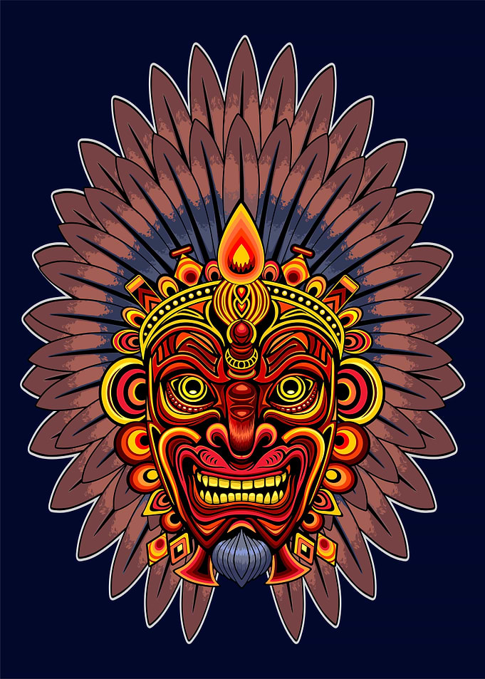 Tribal Warrior King Ritual Mask