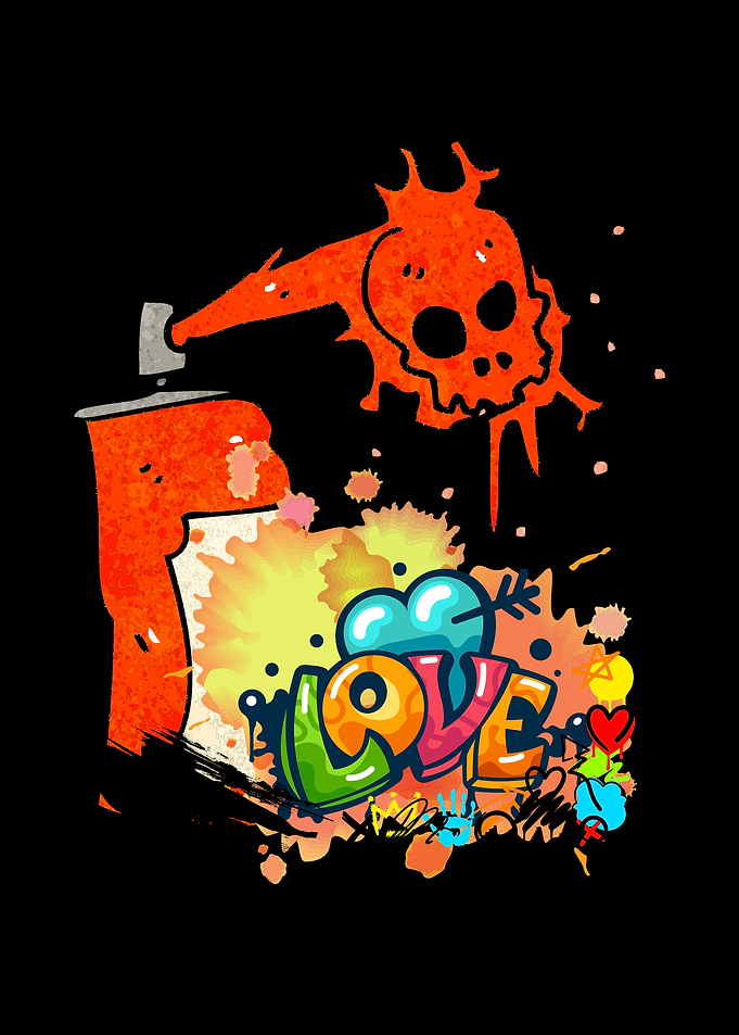 Graffiti Love Skull