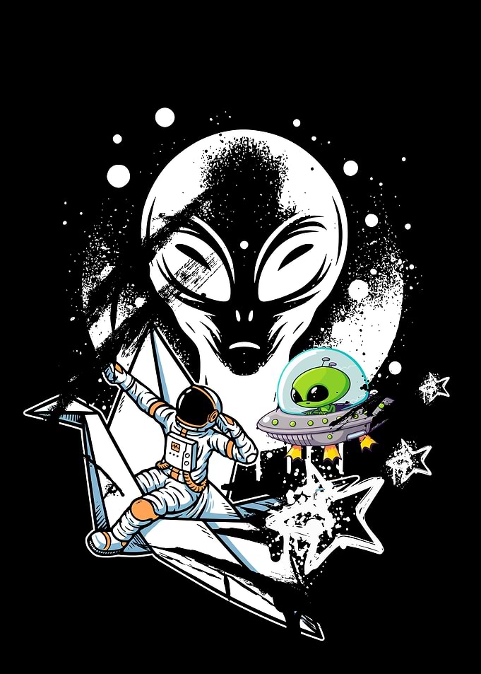 Astronaut and Alien
