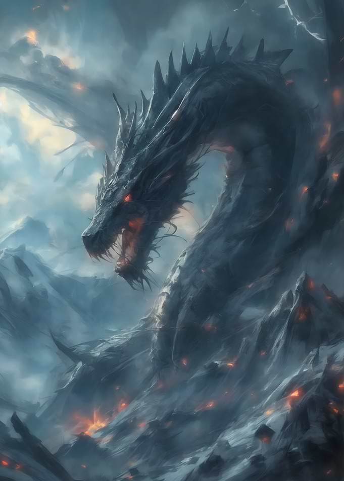 Black Dragon in Mountains