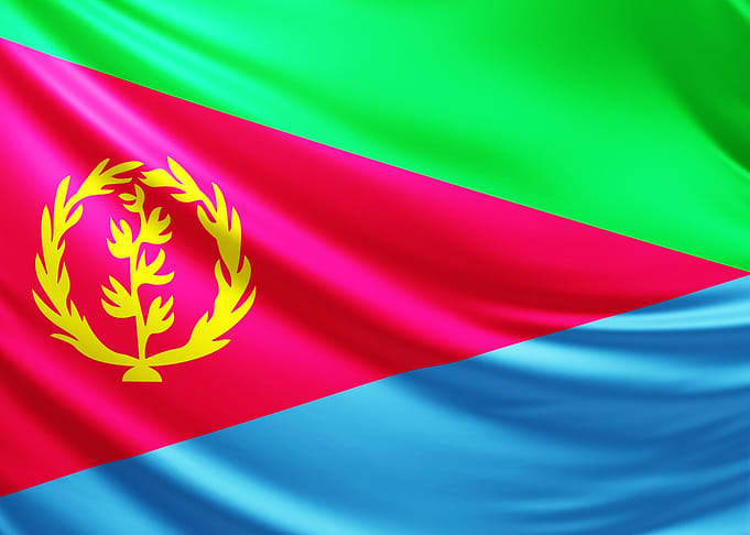 Eritrean Flag, realistic flag of eritrea