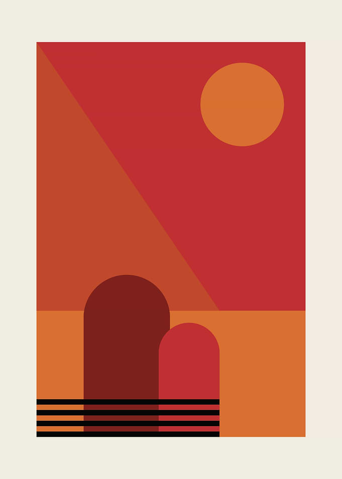 Abstract Geometric Sunset