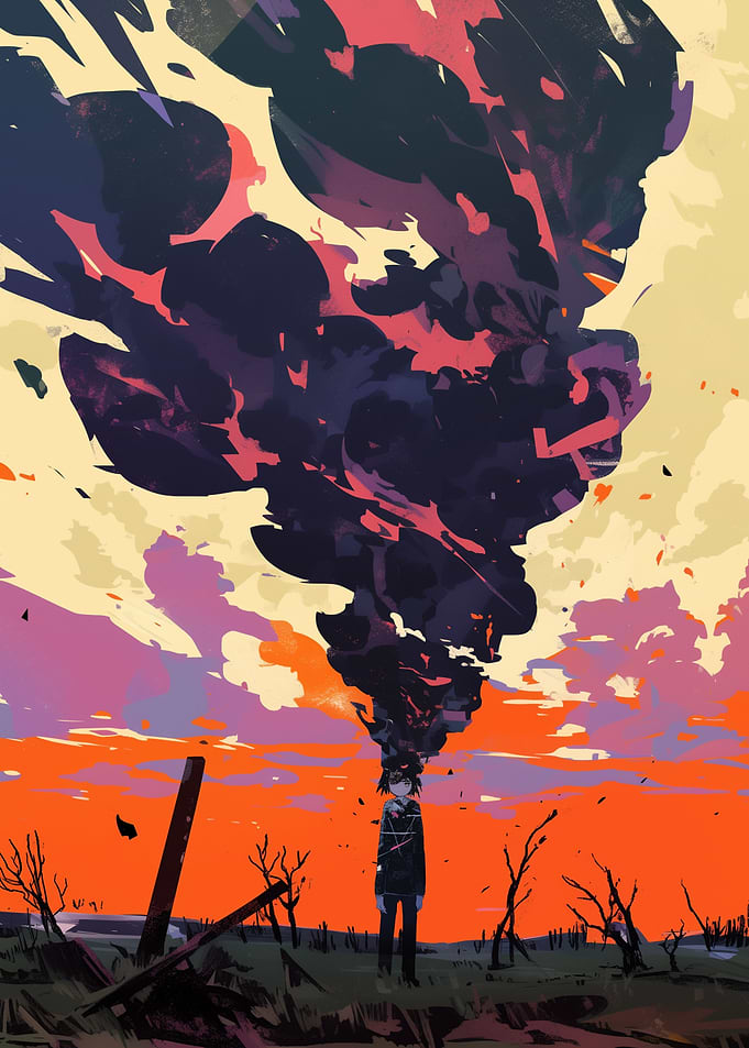 Dark Cloud Over Figure