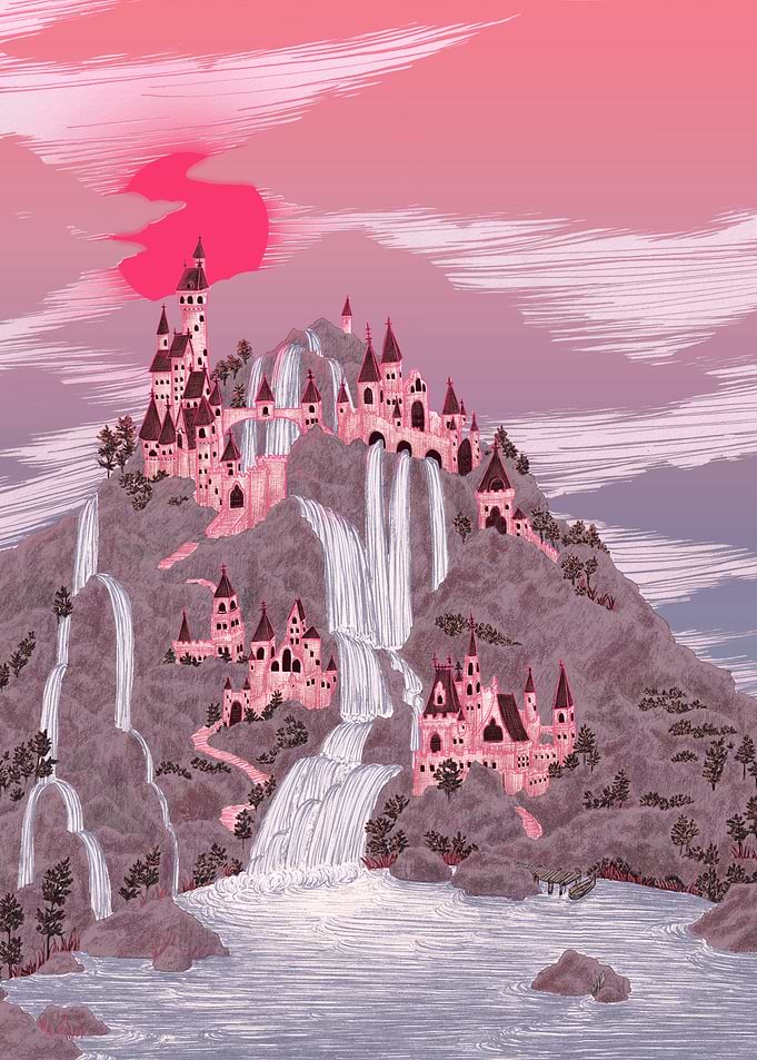 Pink Castle on Mountain