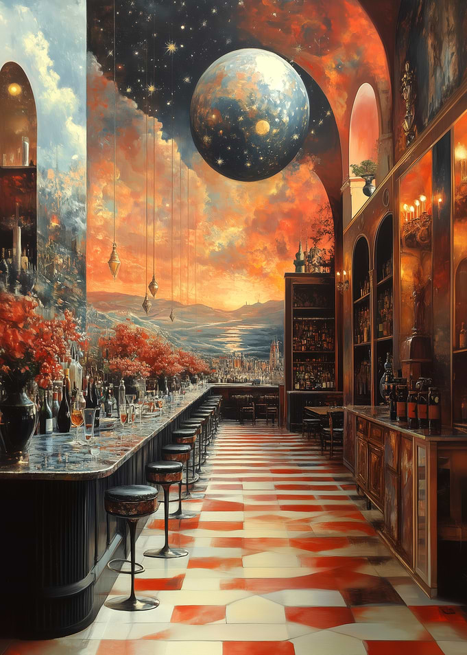 Surreal Bar with Celestial View