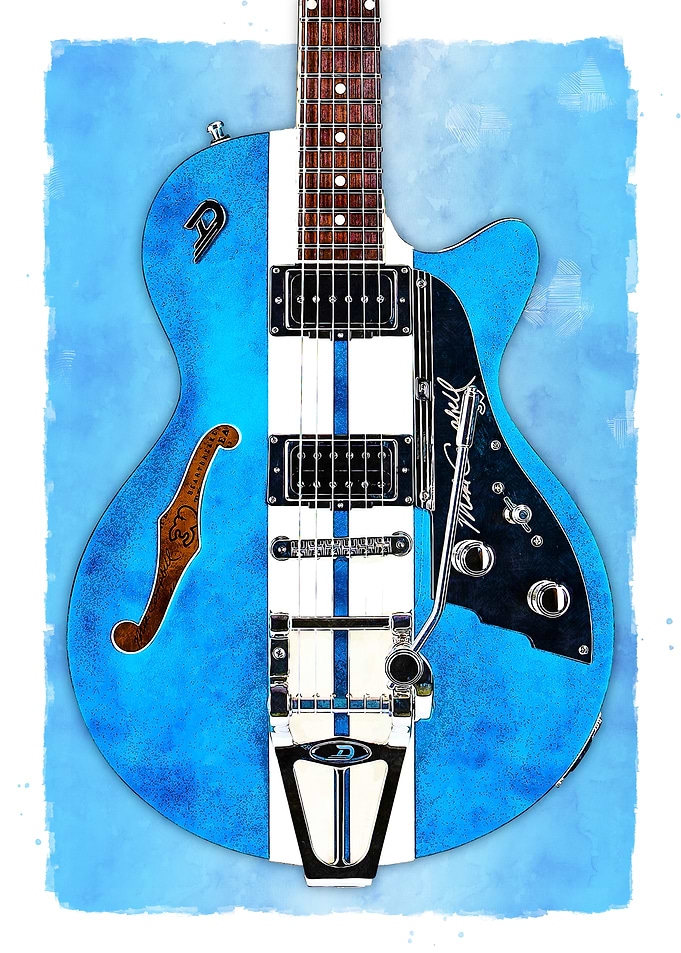 Vintage Blue Electric Guitar