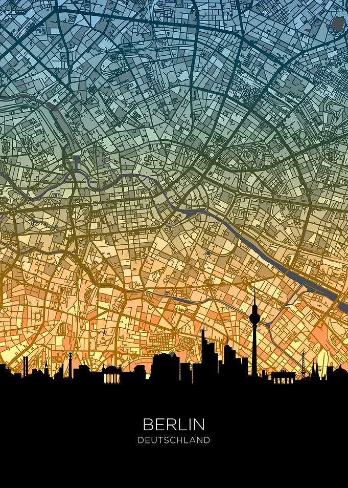 Berlin Skyline Map