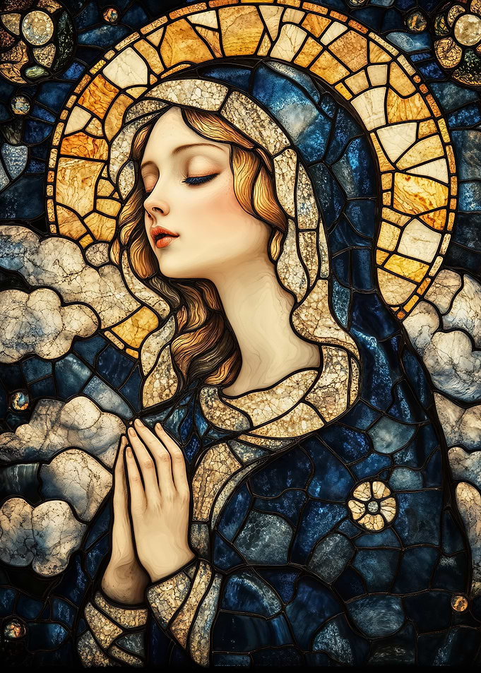 Stained Glass Virgin Mary