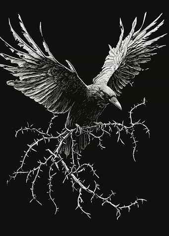 Raven on Thorny Branch