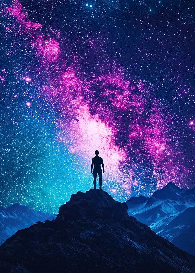 Silhouette Under Milky Way