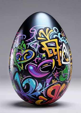 Graffiti Egg Ornament