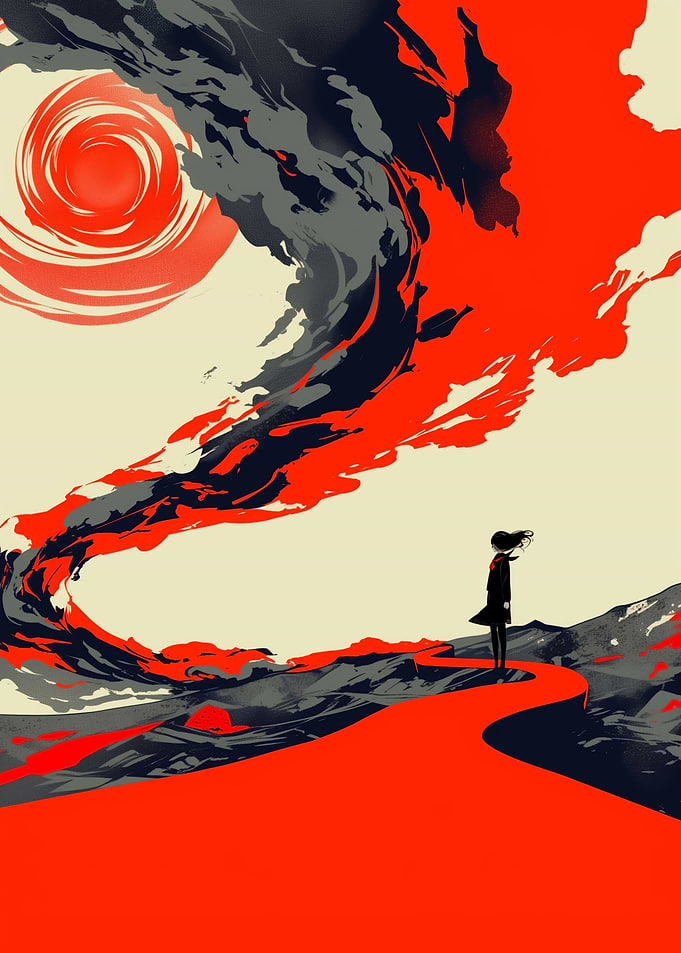 Girl on Red Path