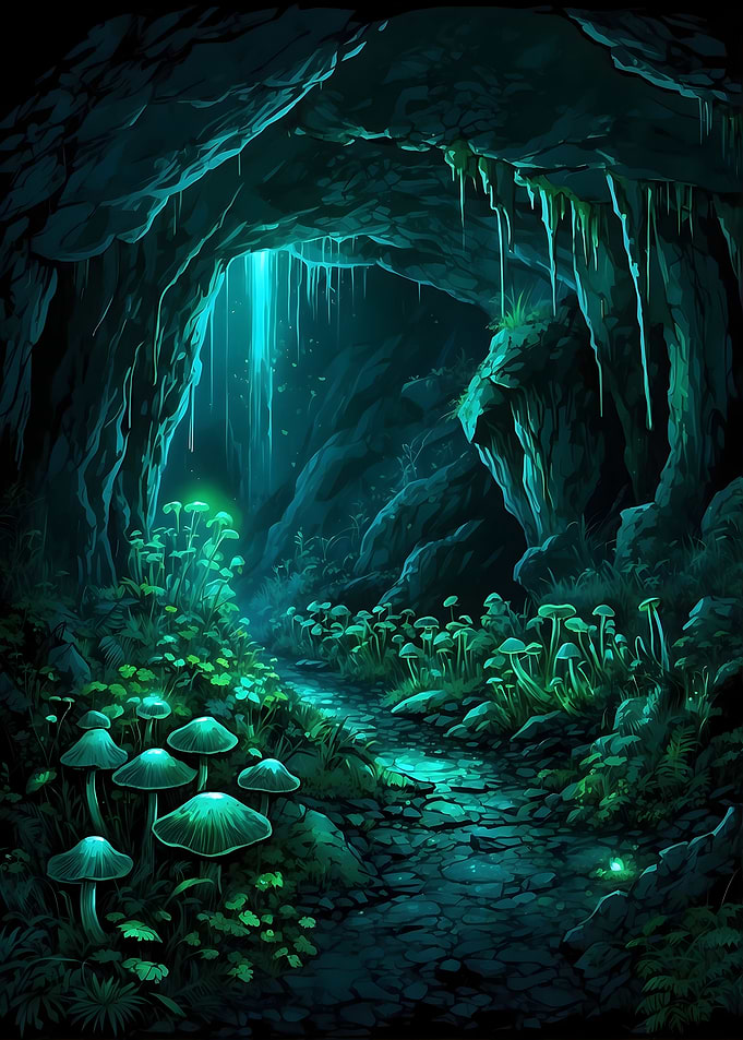Glowing Cave Path