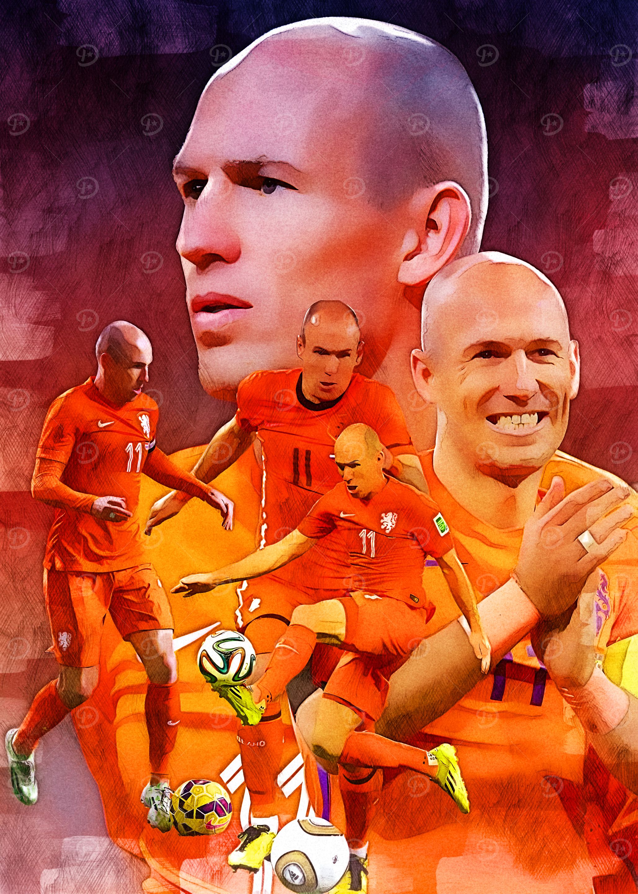 Arjen Robben Soccer Collage