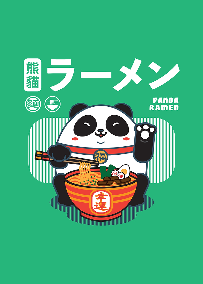 Panda Ramen Illustration