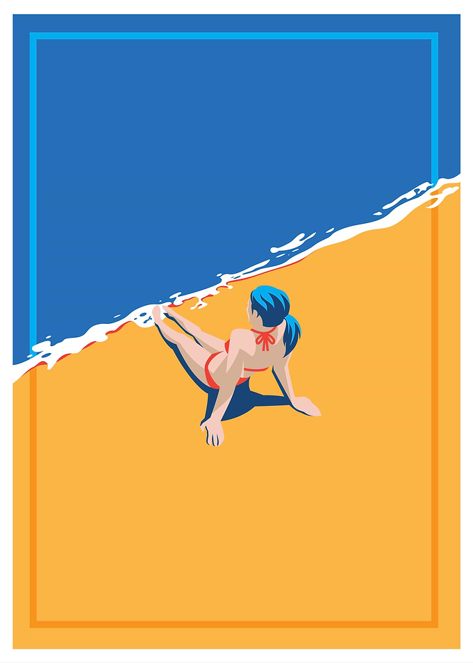Woman Relaxing on Beach