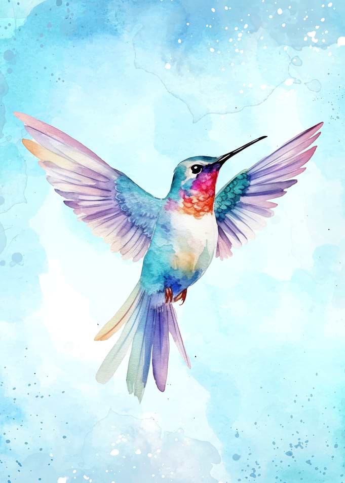 Watercolor Hummingbird