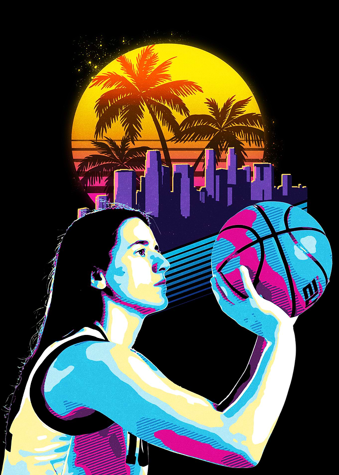 Basketball Player in Retro Style