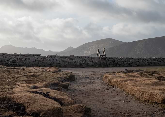 Stone Wall and Ladder - Slieve Donard - Mourne Montains