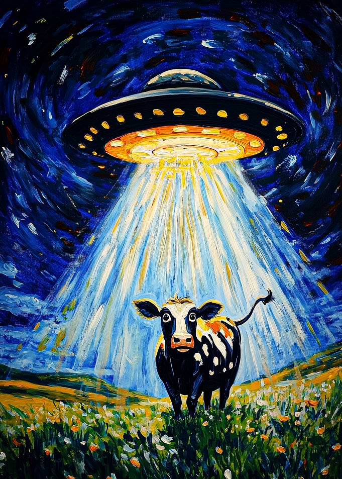 Surprised Cow & UFO