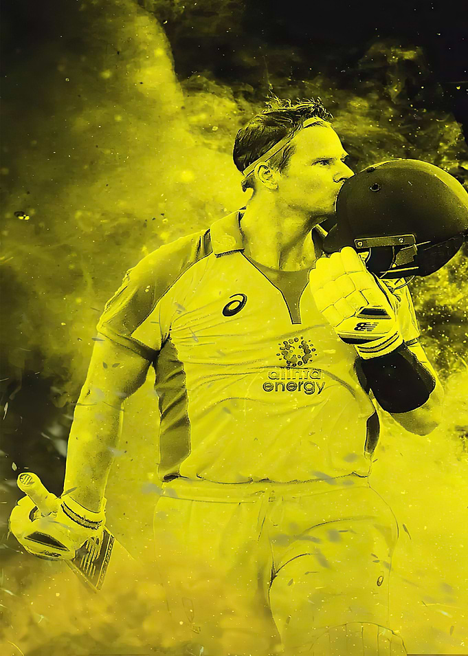 Cricket Player in Yellow