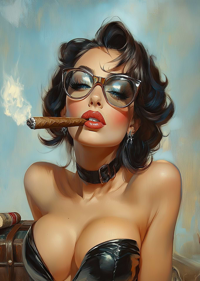 Glamorous Woman with Cigar