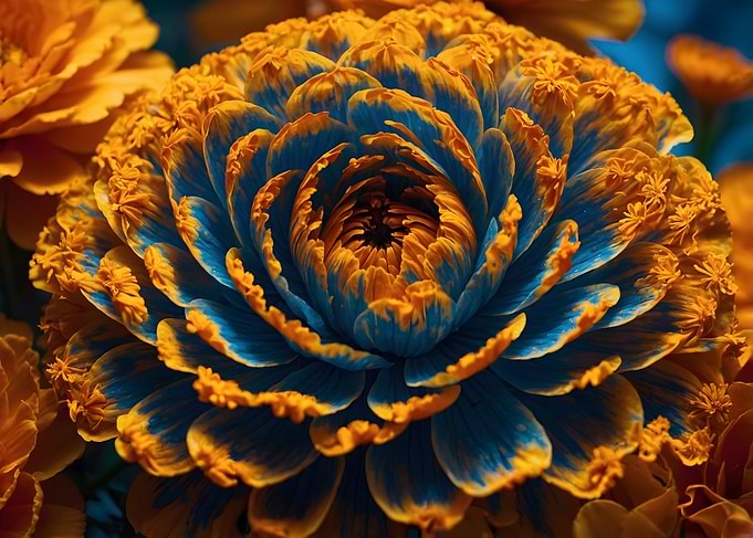 Blue and Orange Flower