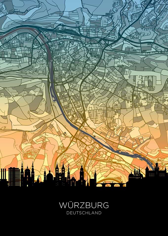 Wurzburg Skyline Map