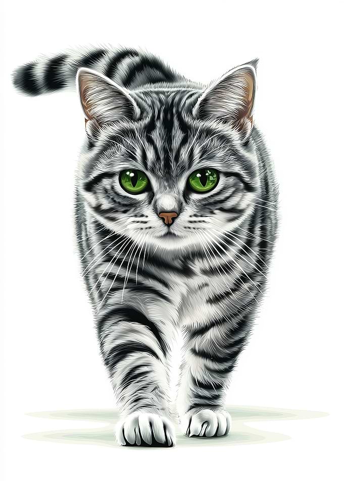 Silver Tabby Cat Portrait