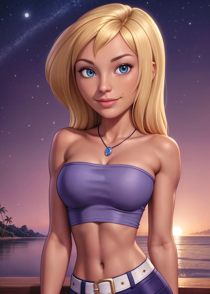 Anime Girl Sunset Portrait