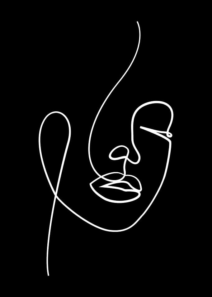 Line Art Face Girl