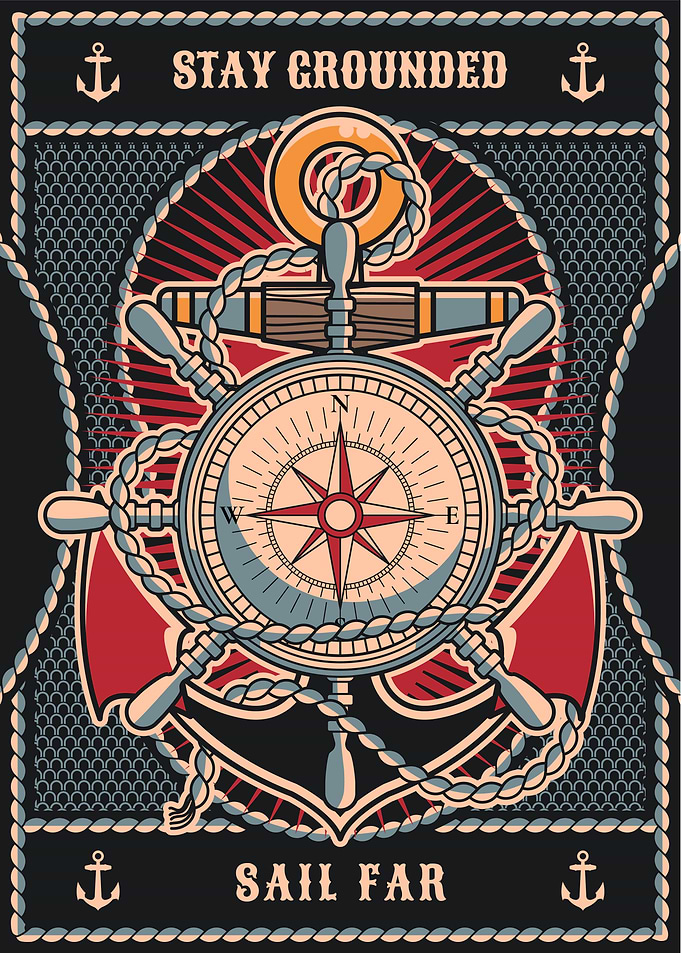 Anchor Stay Grounded Sail Far Art