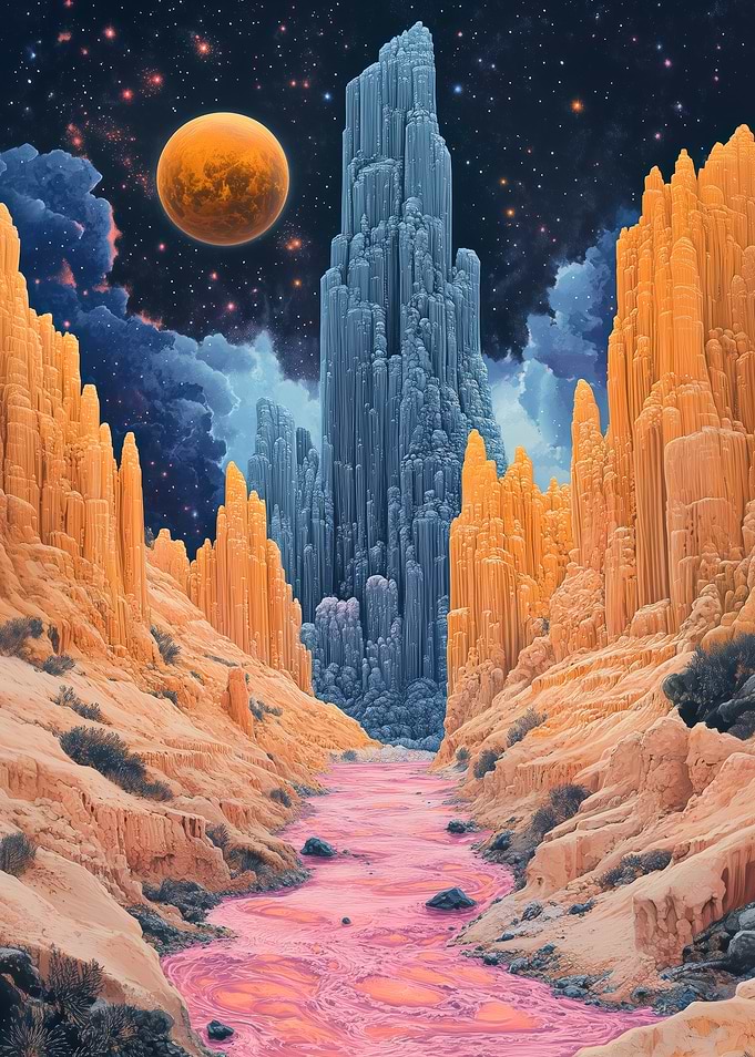 Surreal Alien Canyon Landscape