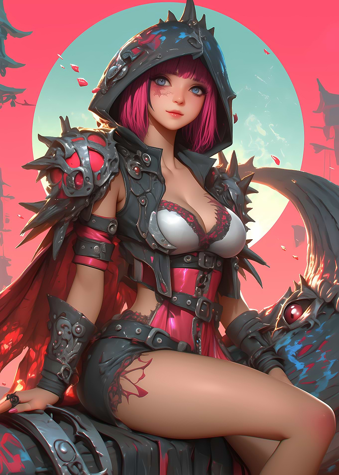 Anime Warrior Woman Gaming