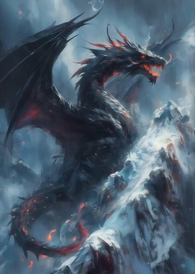 Black Dragon on Mountain
