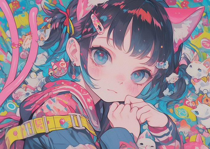 Anime Girl with Cat Ears