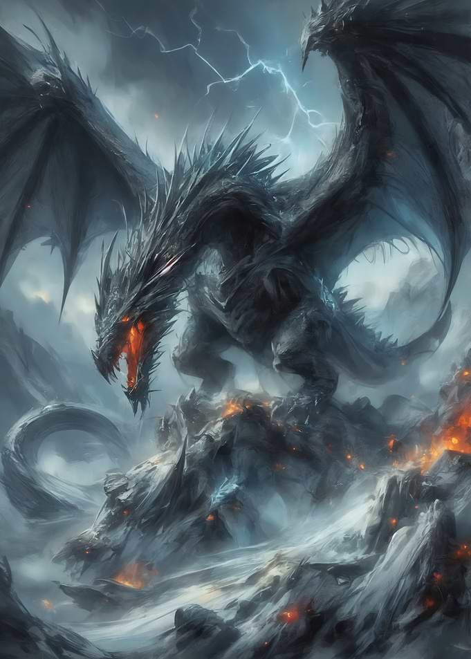 Black Dragon Fantasy Art
