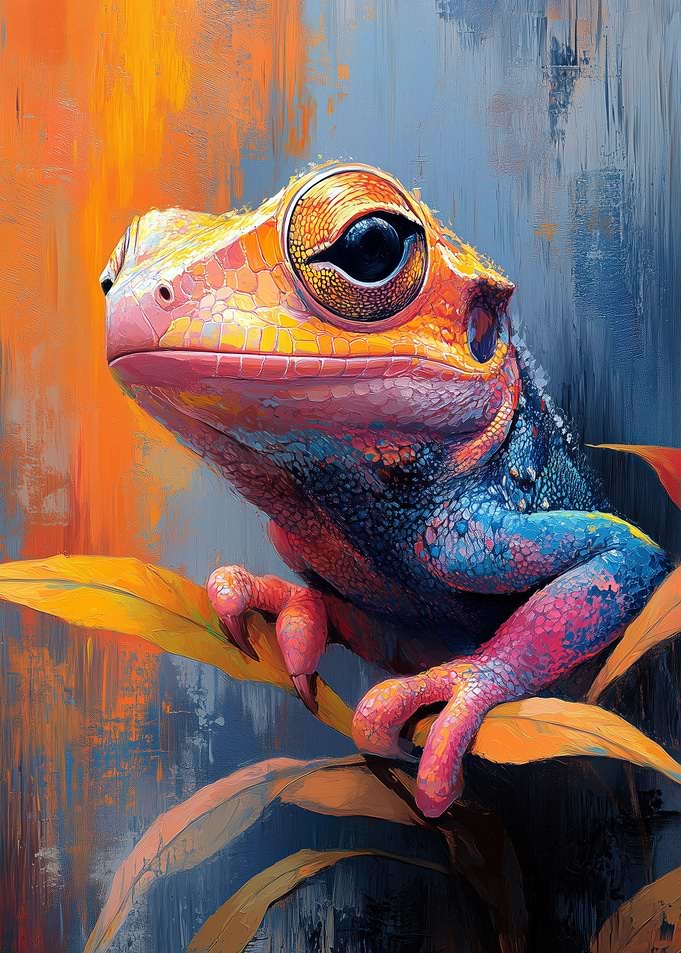 Colorful Lizard Painting