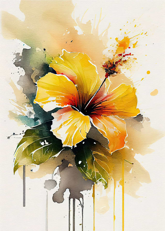 Watercolor Hibiscus