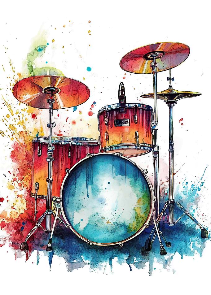 Watercolor Drum Set