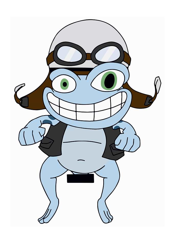 Smiling Crazy Frog in Goggles