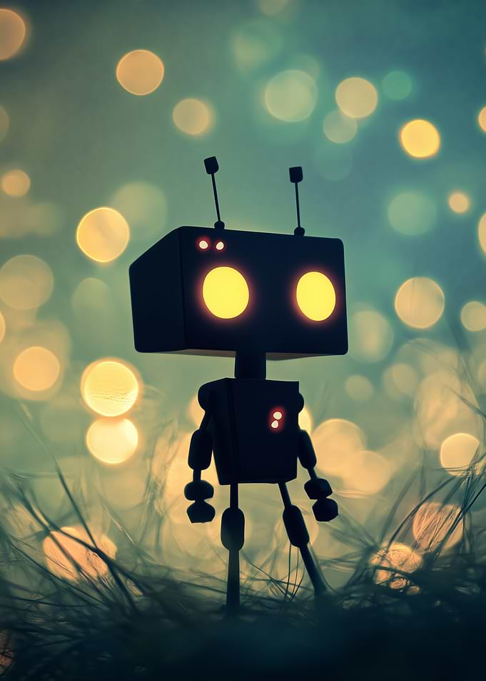 Cute Robot in Lights