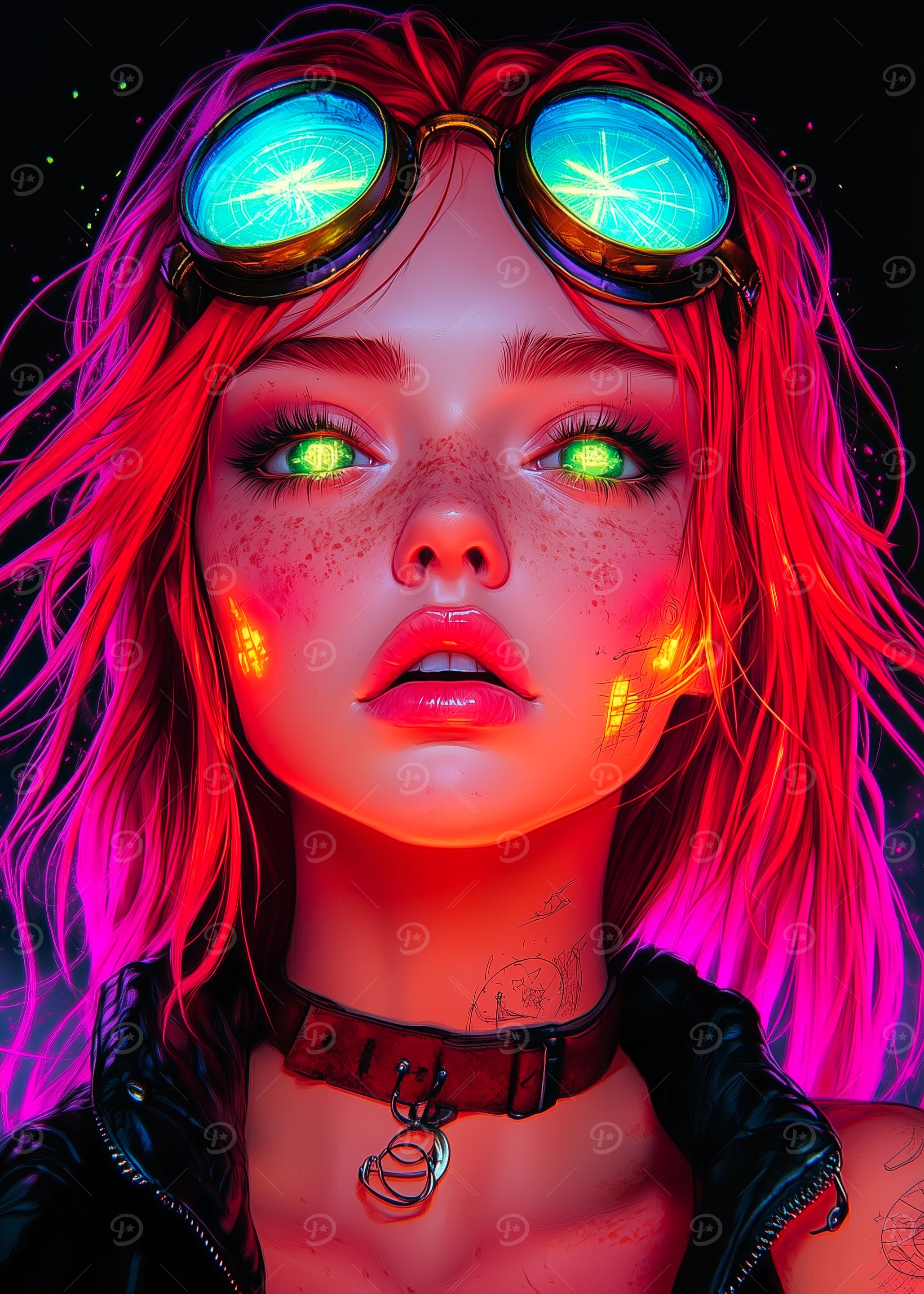 Cyberpunk Goggles Girl