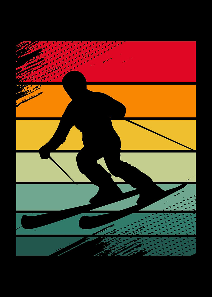 Retro Ski Skier