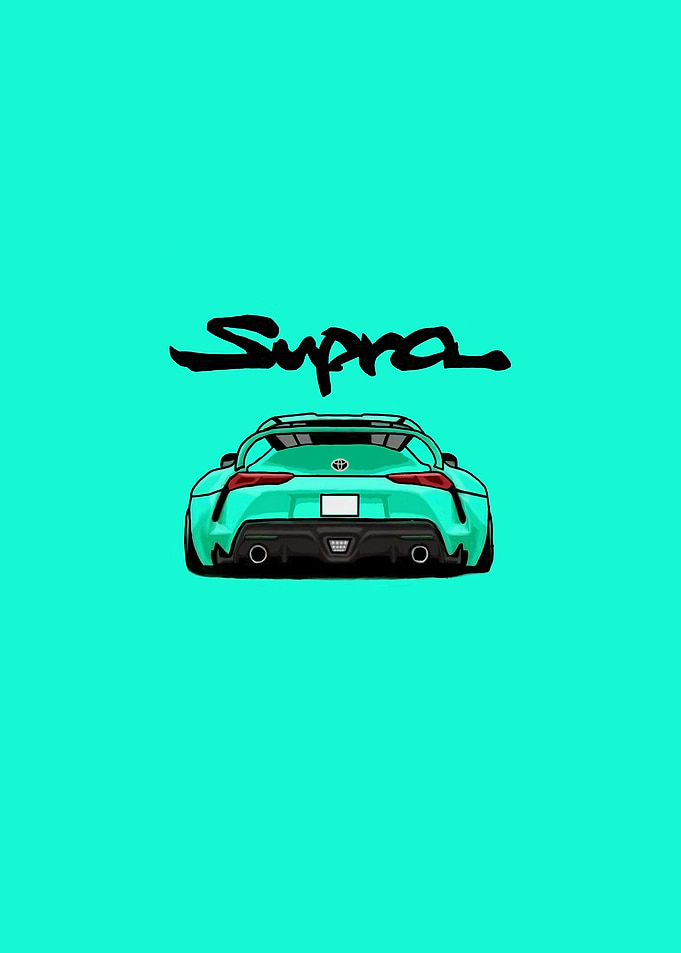 Teal Supra simple Car artwork